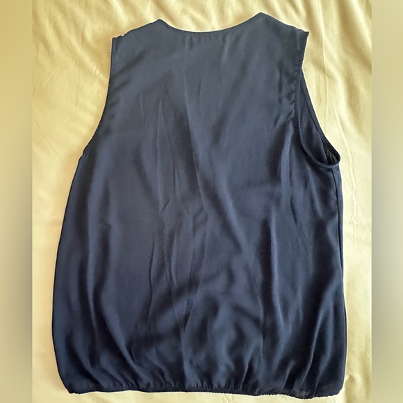 ZOUK: Navy Blue Blouse - Size Large - excellent condition - Picture 2 of 5